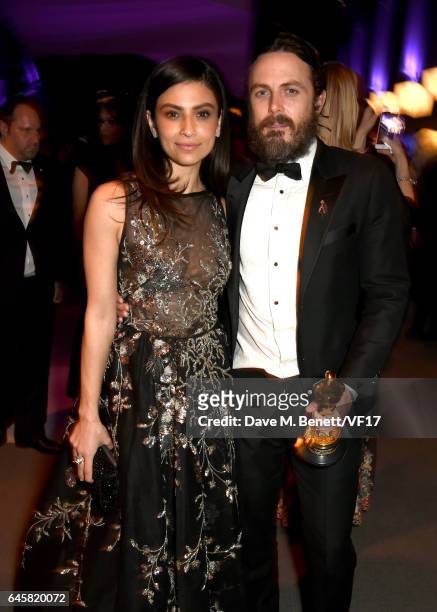 Actors Floriana Lima and Casey Affleck attend the 2017 Vanity Fair Oscar Party hosted by Graydon Carter at Wallis Annenberg Center for the Performing...