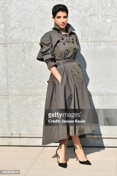 Deena Aljuhani Abdulaziz attends the Giorgio Armani show during Milan Fashion Week Fall/Winter 2017/18 on February 27, 2017 in Milan, Italy.