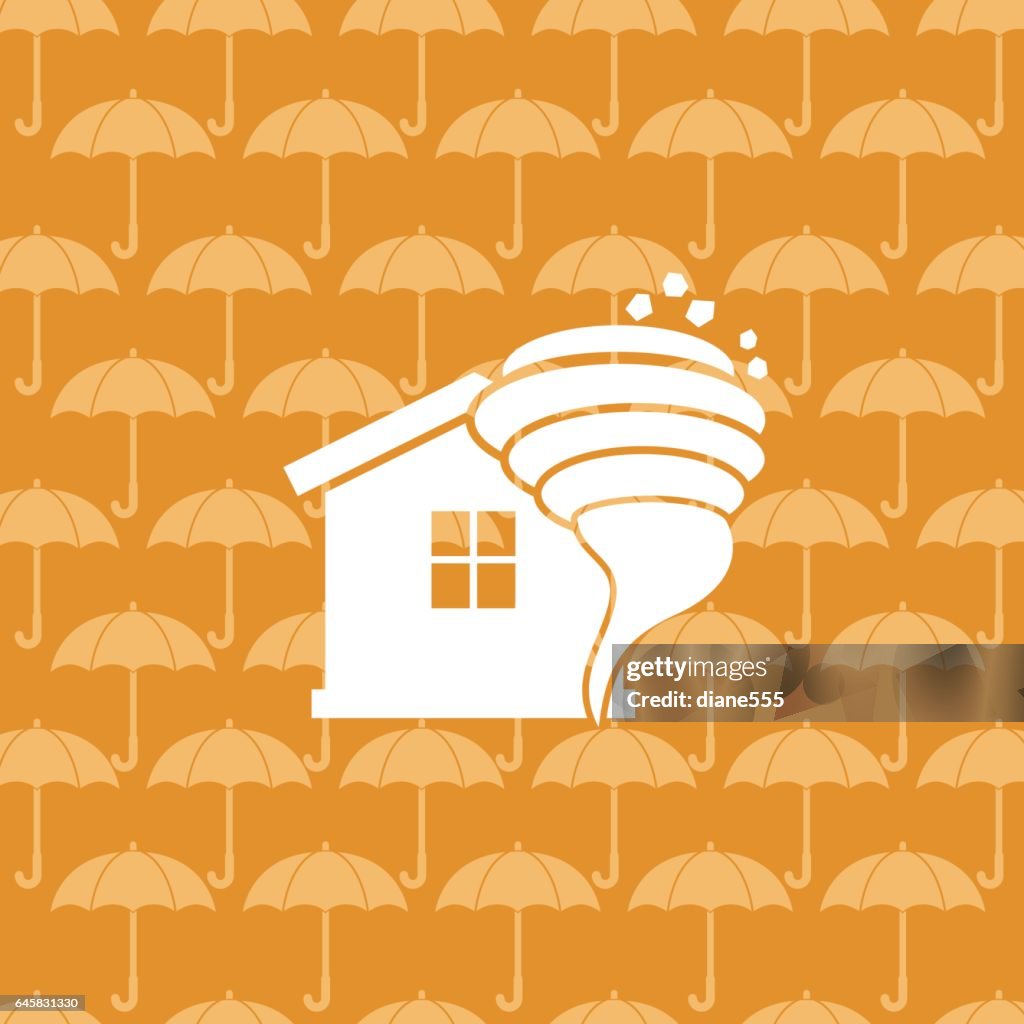 Flat Color Website Home Insurance Icon auf einer gemusterten Basis
