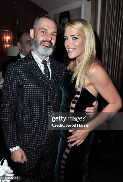 Screenwriter Marc Silverstein and actress Busy Philipps attend the Amazon Studios Oscar Celebration at Delilah on February 26, 2017 in West...