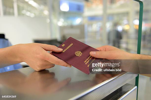 Munich - Germany, airport, passport control, October 23, 2014.