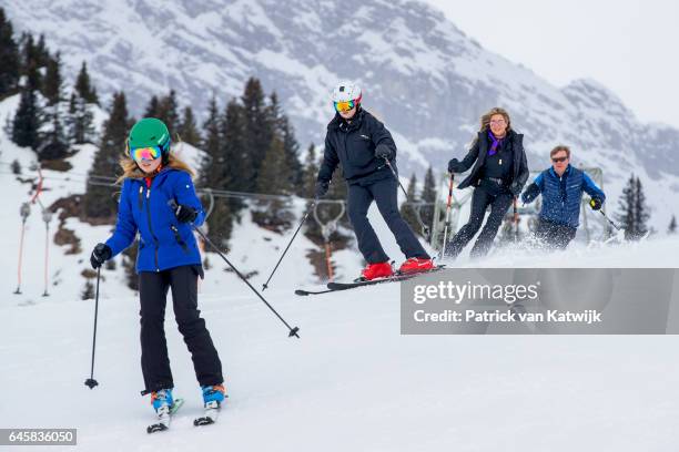 King Willem-Alexander, Queen Maxima, Princess Amalia, Princess Alexia and Princess Ariane of The Netherlands pose for the media during their annual...