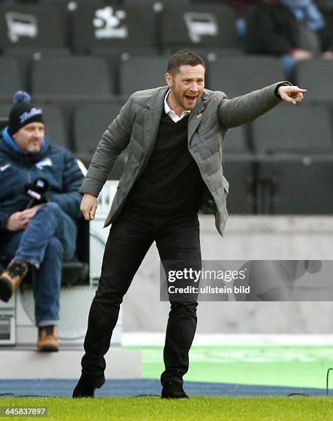 Trainer Pal Dardai zeigend gestikulierend, Einzelbild, Freisteller, Aktion , Sport, Fußball Fussball, DFL Bundesliga Herren, Saison 2014 Hertha BSC...