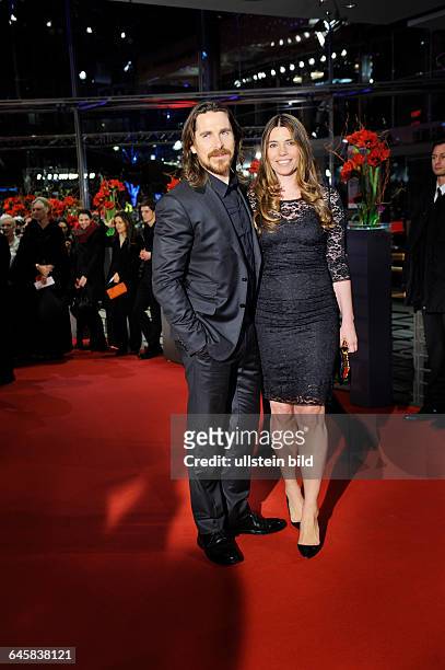 Germany/ Berlin/ Berlinale/ Premiere zum Film Knight of Cups, im Berlinale Palast. - Christian Bale und Sibi Blazic