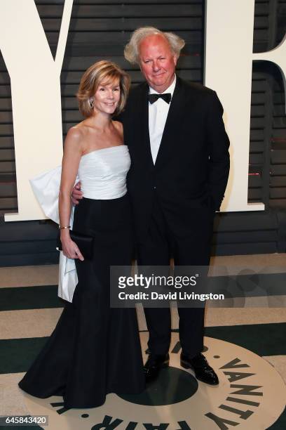 Vanity Fair editor Graydon Carter and Anna Scott attend the 2017 Vanity Fair Oscar Party hosted by Graydon Carter at the Wallis Annenberg Center for...