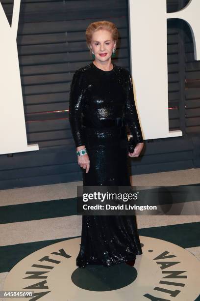 Fashion designer Carolina Herrera attends the 2017 Vanity Fair Oscar Party hosted by Graydon Carter at the Wallis Annenberg Center for the Performing...