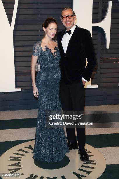 Actor Jeff Goldblum and Emilie Livingston attend the 2017 Vanity Fair Oscar Party hosted by Graydon Carter at the Wallis Annenberg Center for the...