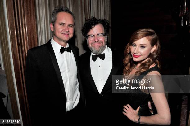 Head of Amazon Studios Roy Price, director Kenneth Lonergan and playwright Lila Feinberg attend the Amazon Studios Oscar Celebration at Delilah on...