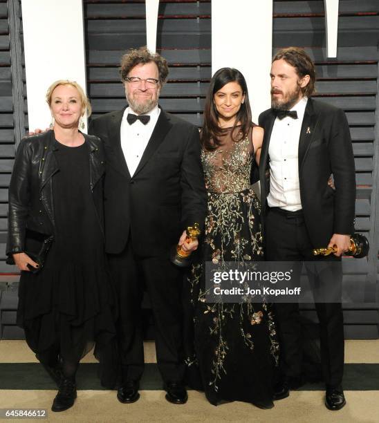 Smith-Cameron, writer Kenneth Lonergan, Floriana Lima, and actor Casey Affleck attend the 2017 Vanity Fair Oscar Party hosted by Graydon Carter at...