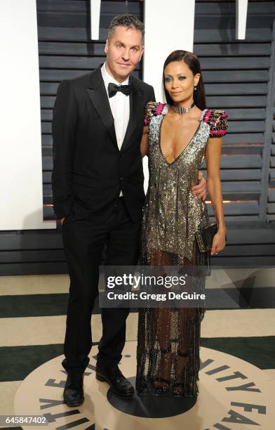 Actress Thandie Newton and Ol Parker arrive at the 2017 Vanity Fair Oscar Party Hosted By Graydon Carter at Wallis Annenberg Center for the...