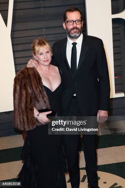 Actress Patricia Arquette artist Eric White attend the 2017 Vanity Fair Oscar Party hosted by Graydon Carter at the Wallis Annenberg Center for the...