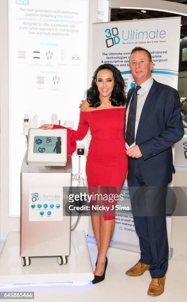 Stephanie Davis and Roy Cowley attend Professional Beauty Exhibition at ExCel on February 27, 2017 in London, England.