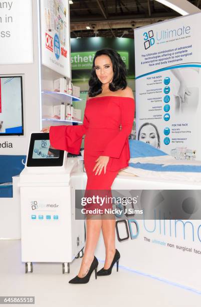 Stephanie Davis attends Professional Beauty Exhibition at ExCel on February 27, 2017 in London, England.