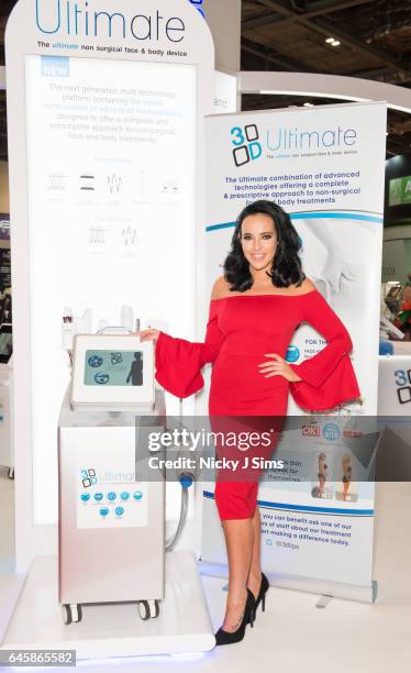 Stephanie Davis attends Professional Beauty Exhibition at ExCel on February 27, 2017 in London, England.