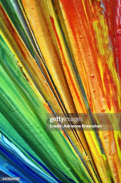 multicolored painted and textured surface, close-up - acryl auf leinwand stock-fotos und bilder