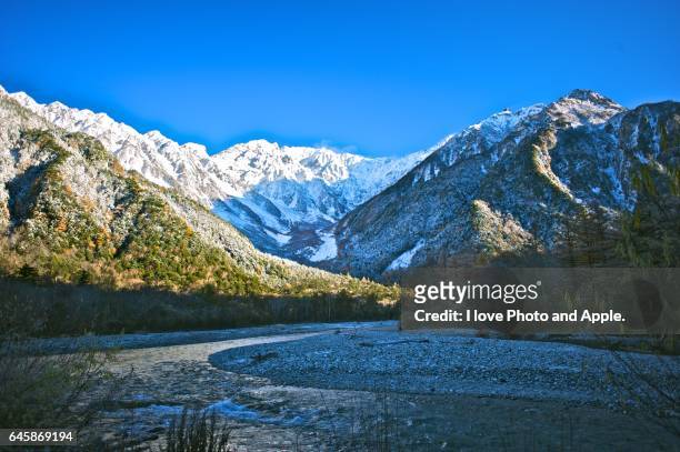 kamikochi scenery - japanese larch stock pictures, royalty-free photos & images