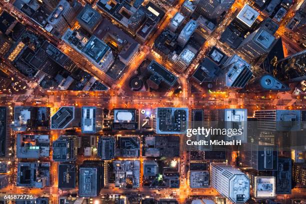 aerial view of illuminated san francisco. - san francisco design center stock pictures, royalty-free photos & images