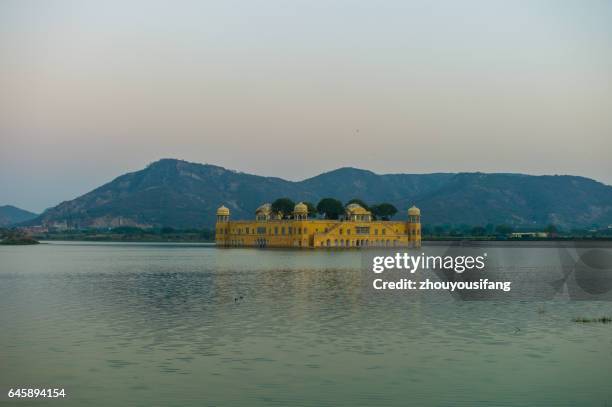 the scenery of jaipur' india - jal mahal stock pictures, royalty-free photos & images