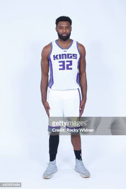 Tyreke Evans of the Sacramento Kings poses for a photo on February 24, 2017 at the Golden 1 Center in Sacramento, California. NOTE TO USER: User...