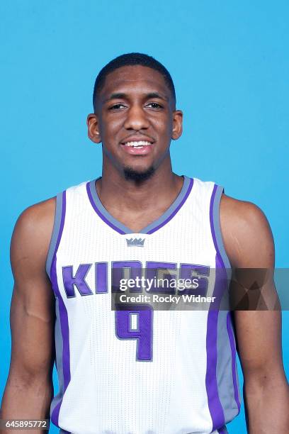 Langston Galloway of the Sacramento Kings poses for a head shot on February 24, 2017 at the Golden 1 Center in Sacramento, California. NOTE TO USER:...