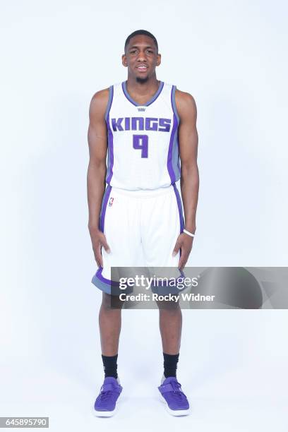 Langston Galloway of the Sacramento Kings poses for a photo on February 24, 2017 at the Golden 1 Center in Sacramento, California. NOTE TO USER: User...