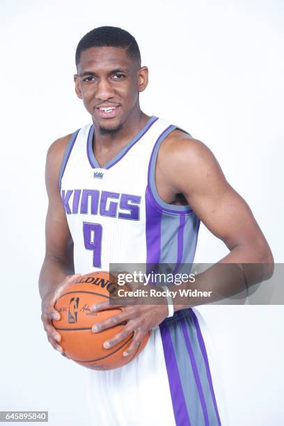 Langston Galloway of the Sacramento Kings poses for a photo on February 24, 2017 at the Golden 1 Center in Sacramento, California. NOTE TO USER: User...