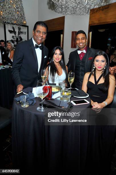 Actor Vijay Amritraj, Estrella Nouri, Prakash Amritraj, and Nicole Tab attend KODAK's Inaugural Oscar Gala at Nobu on February 26, 2017 in Los...