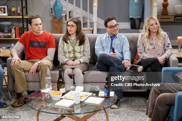 The Comic-Con Conundrum" -- Pictured: Sheldon Cooper , Amy Farrah Fowler , Leonard Hofstadter and Penny . Leonard reluctantly agrees to let Penny...