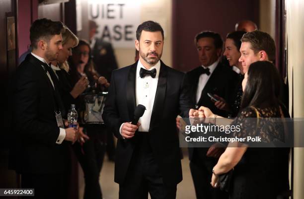 Host Jimmy Kimmel backstage during the 89th Annual Academy Awards at Hollywood & Highland Center on February 26, 2017 in Hollywood, California.