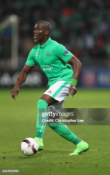 Florentin Pogba of Saint-Etienne in action during the UEFA Europa League Round of 32 second leg match between AS Saint-Etienne and Manchester United...