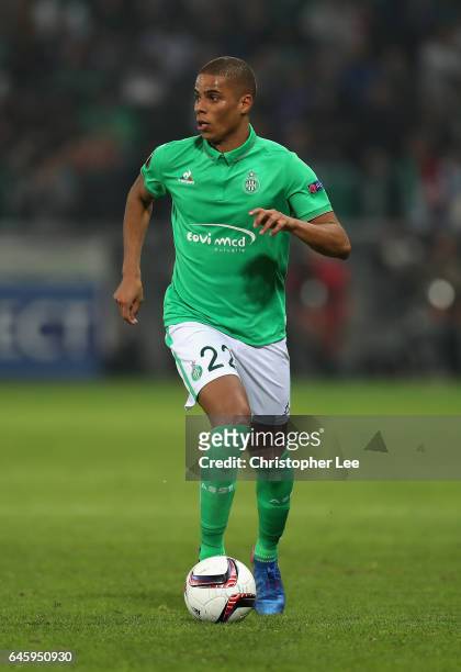 Romain Hamouma of Saint-Etienne in action during the UEFA Europa League Round of 32 second leg match between AS Saint-Etienne and Manchester United...