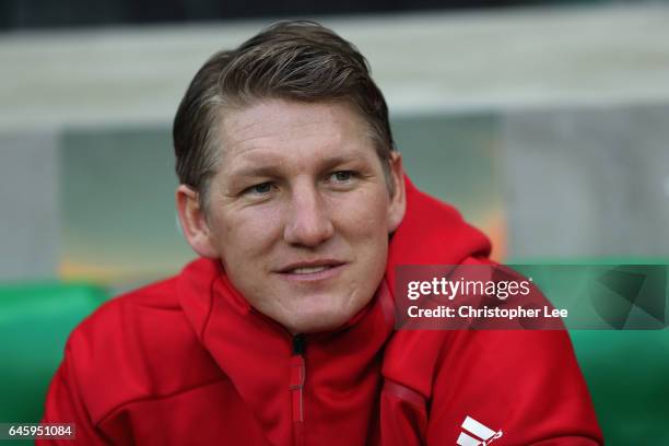 Bastian Schweinsteiger of Manchester United during the UEFA Europa League Round of 32 second leg match between AS Saint-Etienne and Manchester United...
