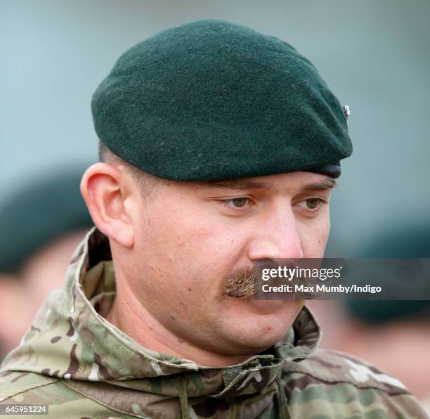 Moustachioed soldier of 4th Battalion The Rifles takes part in a homecoming parade of Riflemen who have recently returned from deployment to Iraq...