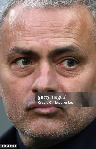 Manager Jose Mourinho of Manchester United during the UEFA Europa League Round of 32 second leg match between AS Saint-Etienne and Manchester United...