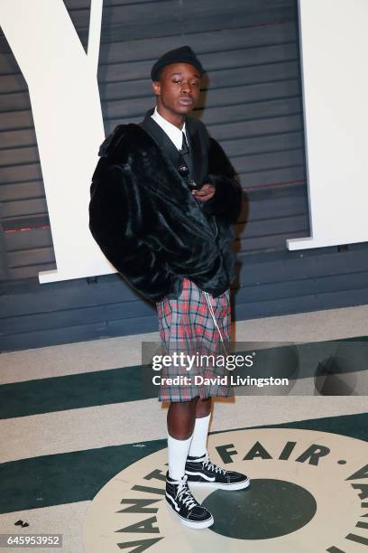 Actor Ashton Sanders attends the 2017 Vanity Fair Oscar Party hosted by Graydon Carter at the Wallis Annenberg Center for the Performing Arts on...