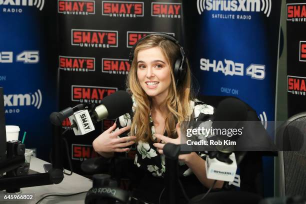 Zoey Deutch visits 'Sway in the Morning" at SiriusXM Studios on February 27, 2017 in New York City.