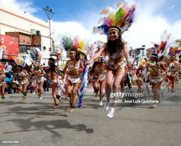 Tobas' dancers perform as part of Oruro Carnival 2017 on February 25, 2017 in Oruro, Bolivia. Oruro Carnival is one of Bolivia's most important...