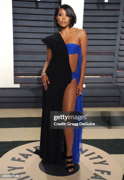 Actress Gabrielle Union arrives at the 2017 Vanity Fair Oscar Party Hosted By Graydon Carter at Wallis Annenberg Center for the Performing Arts on...