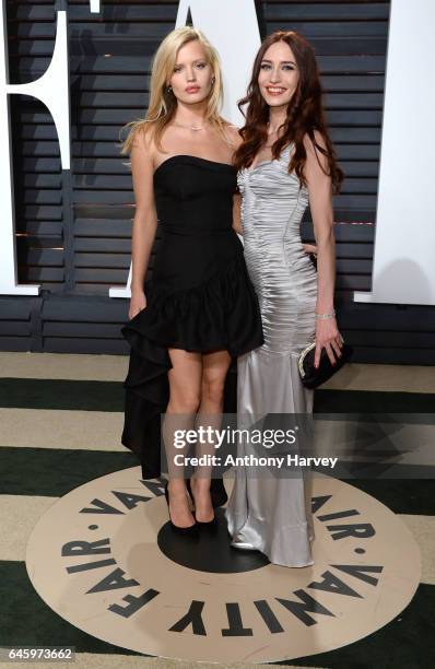 Georgia May Jagger and Elizabeth Jagger attend the 2017 Vanity Fair Oscar Party hosted by Graydon Carter at Wallis Annenberg Center for the...