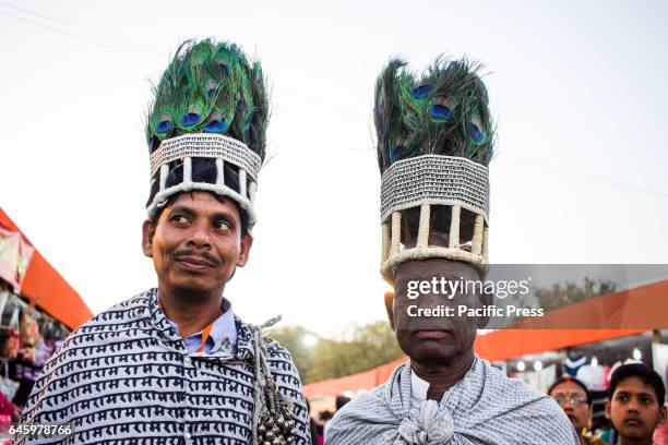 Ramnaami people at the 4 day long Gramoday fair which took place in Deendayal research institute, Chitrakoot, Satna .To avoid social ostracism, the...