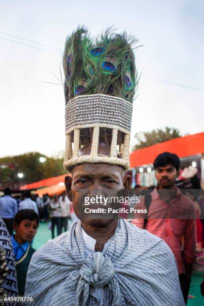 Ramnaami people at the 4 day long Gramoday fair which took place in Deendayal research institute, Chitrakoot, Satna .To avoid social ostracism, the...