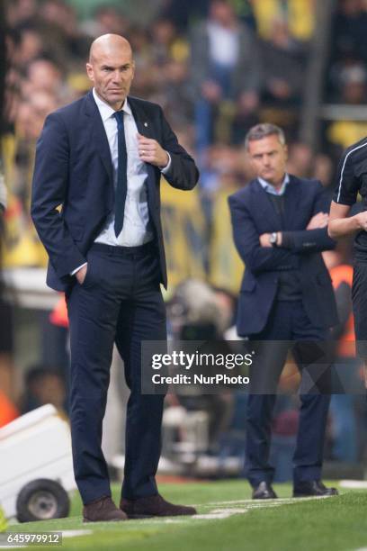 Zinedine Zidane during the match between Villarreal CF vs. Real Madrid, week 24 of La Liga 2016/17 in La Ceramica stadium, in Vila-real, Spain, on...