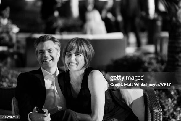 Actor Timothy Olyphant and Alexis Knief attend the 2017 Vanity Fair Oscar Party hosted by Graydon Carter at Wallis Annenberg Center for the...