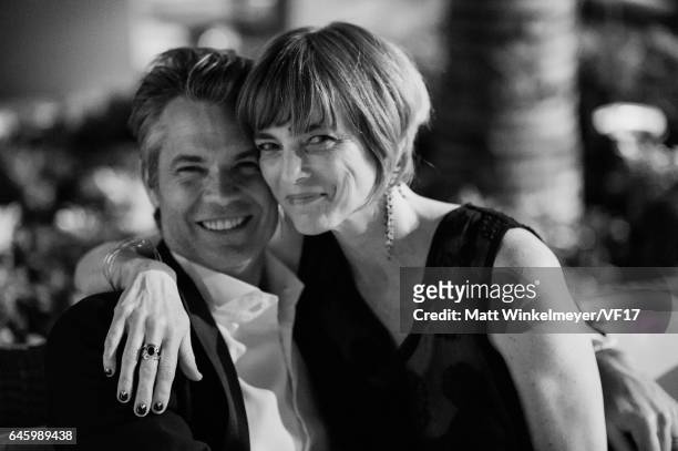 Actor Timothy Olyphant and Alexis Knief attend the 2017 Vanity Fair Oscar Party hosted by Graydon Carter at Wallis Annenberg Center for the...