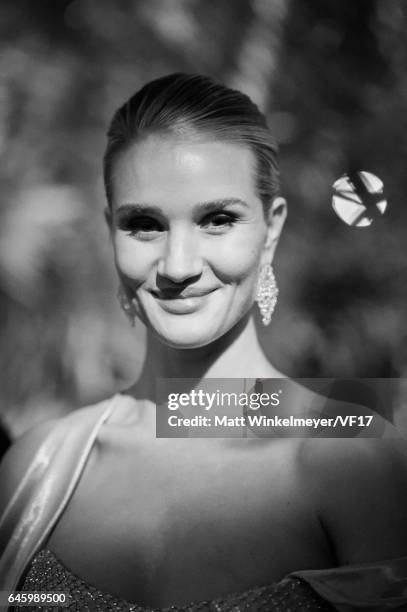 Model Rosie Huntington-Whiteley attends the 2017 Vanity Fair Oscar Party hosted by Graydon Carter at Wallis Annenberg Center for the Performing Arts...