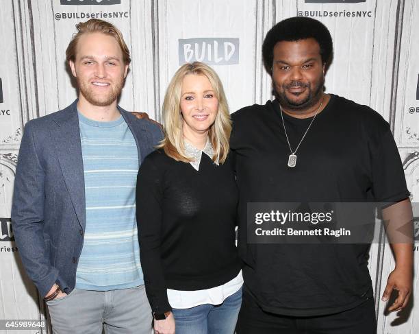 Actors Wyatt Russell, Lisa Kudrow, and Craig Robinson attend the Build Series at Build Studio on February 27, 2017 in New York City.