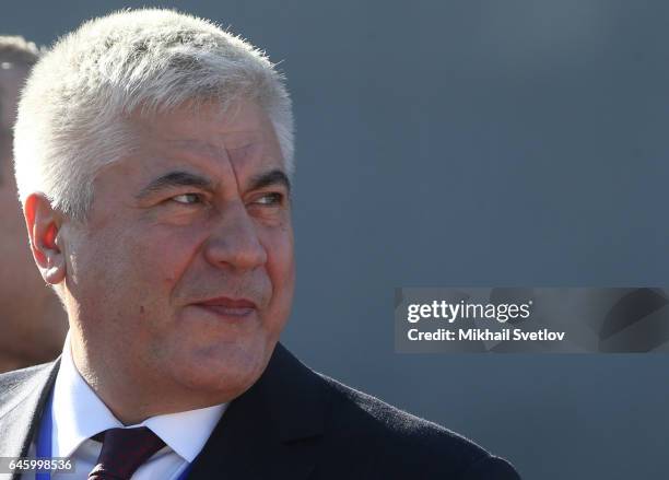 Russian Interior Minister Vladimir Kolokoltsev attends the welcoming ceremony in Dushanbe,Tajikistan, February 27, 2017. Putin is on a two-day visit...