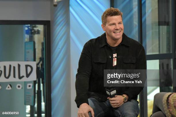 David Boreanaz attends Build series to discuss series finale of "Bones" at Build Studio on February 27, 2017 in New York City.