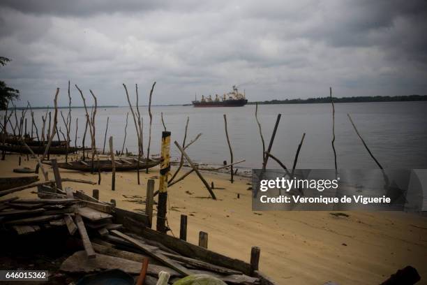 An oil tanker in the Niger delta.