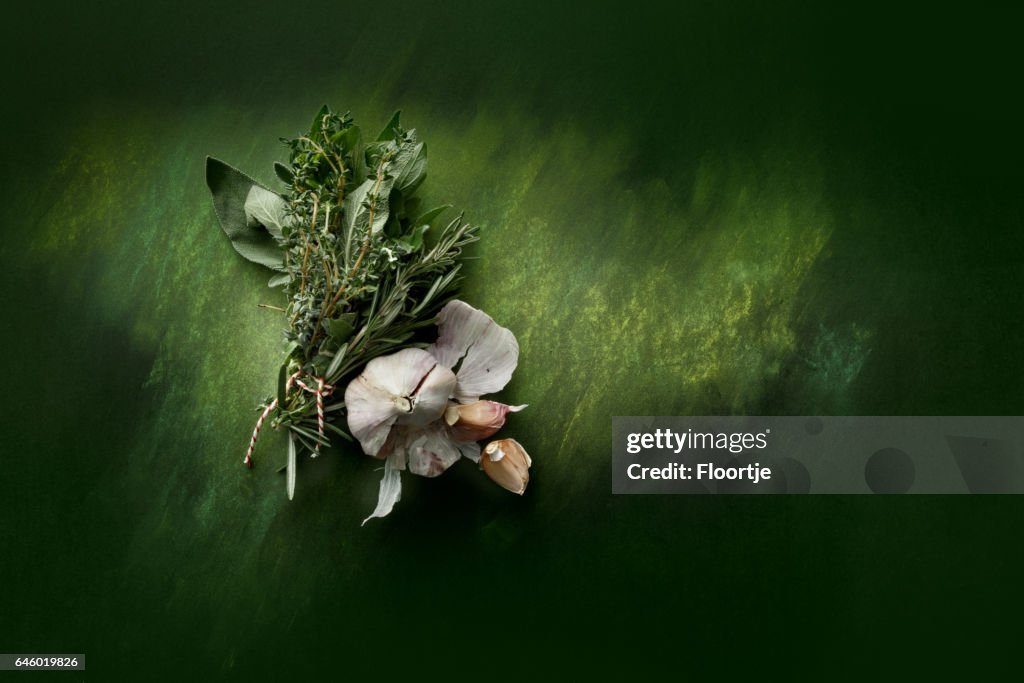 Seasoning: Bouquet Garni and Garlic Still Life